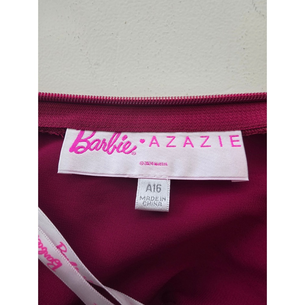 Barbie Azazie NWT Wynni Gown Dress Burgundy Formal Wedding Autumn Homecoming - Picture 6 of 14